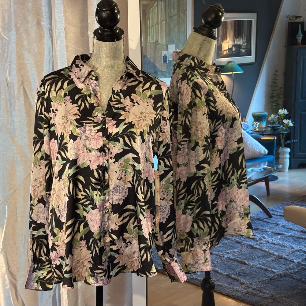 Haver & Blair London Blouse - modern floral. XL